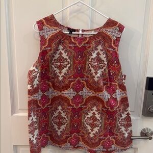 Talbots 16w Women's Sleeveless Paisley Top with Back Zip